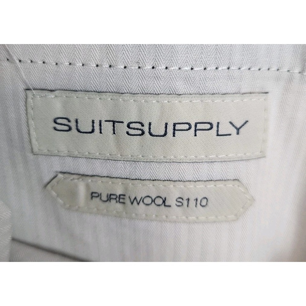 Suitsupply Men's Vitale Barberis Canonico Straight Leg Wool Trousers Black 34x32 - Picture 4 of 11